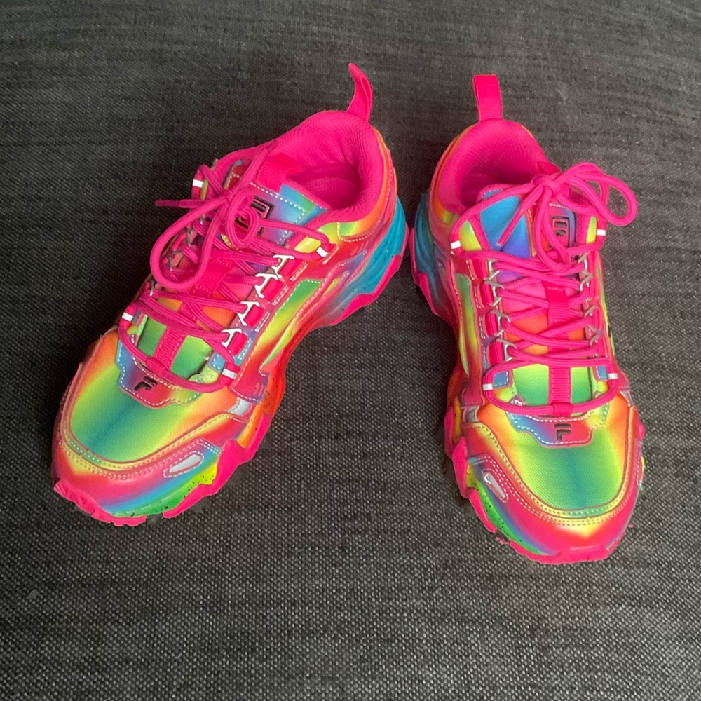 FILA Women's Oakmont TR Rainbow Chunky Platform Sneakers - Size 6 - Picture 4 of 8